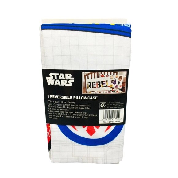 Star Wars Reversible Pillowcase 20"x30" Polyester (1) Rebel Design Disney NWT 4+ - Picture 2 of 4